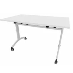Table mobile rabattable rectangulaire FT12 - 120 x 70 cm - piétement époxy - plateau mélaminé