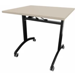 Table mobile rabattable rectangulaire FT12 - 80 x 70 cm - piétement époxy - plateau stratifié