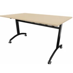 Table mobile rabattable rectangulaire FT12 - 140 x 80 cm - piétement époxy - plateau stratifié