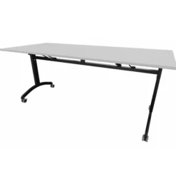 Table mobile rabattable rectangulaire FT12 - 180 x 80 cm - piétement époxy - plateau mélaminé