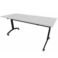 Table mobile rabattable rectangulaire FT12 - 160 x 70 cm - piétement époxy - plateau mélaminé