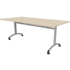 Table mobile rabattable rectangulaire FT12 - 200 x 100 cm - piétement époxy - plateau mélaminé