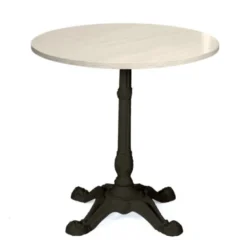 Table Parii - Ø 60 cm - plateau stratifié antibactérien chant ABS - piétement central fonte style bistrot