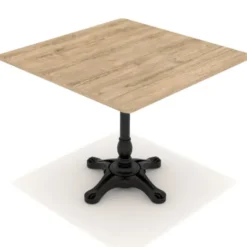 Table Parii - 70 x 70 cm - plateau stratifié antibactérien chant ABS - piétement central fonte style bistrot