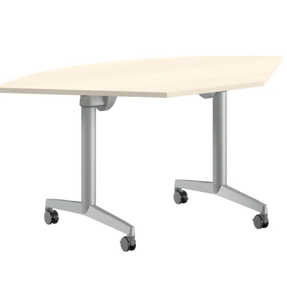 Table pliante angle de liaison 90° Fliptop Twin - 80 x 80 cm - piétement mobile - plateau mélaminé rabattable
