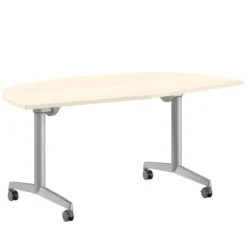 Table pliante angle de liaison 165° Fliptop Twin - 85,5 x 85,5 cm - piétement mobile - plateau mélaminé rabattable