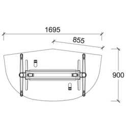 Table pliante angle de liaison 165° Fliptop Twin - 85,5 x 85,5 cm - piétement mobile - plateau ébénisterie rabattable