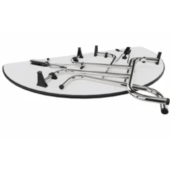 Table pliante demi-lune TPL - l. 160 cm - piétement chrome