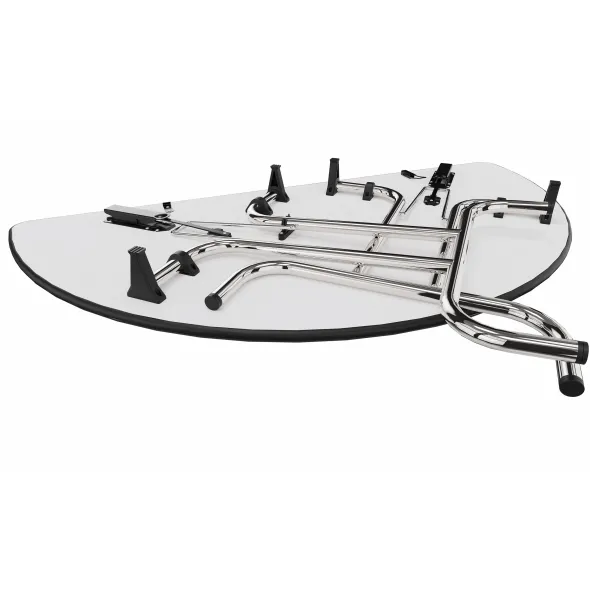 Table pliante demi-lune TPL - l. 160 cm - piétement chrome