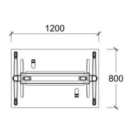 Table pliante Fliptop Twin - 120 x 80 cm - piétement mobile - plateau mélaminé rabattable