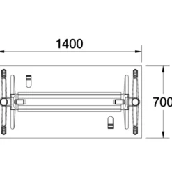 Table pliante Fliptop Twin - 140 x 70 cm - piétement mobile - plateau mélaminé rabattable