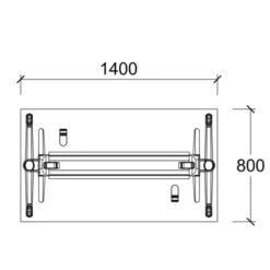 Table pliante Fliptop Twin - 140 x 80 cm - piétement mobile - plateau mélaminé rabattable