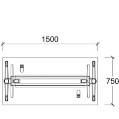 Table pliante Fliptop Twin - 150 x 75 cm - piétement mobile - plateau mélaminé rabattable