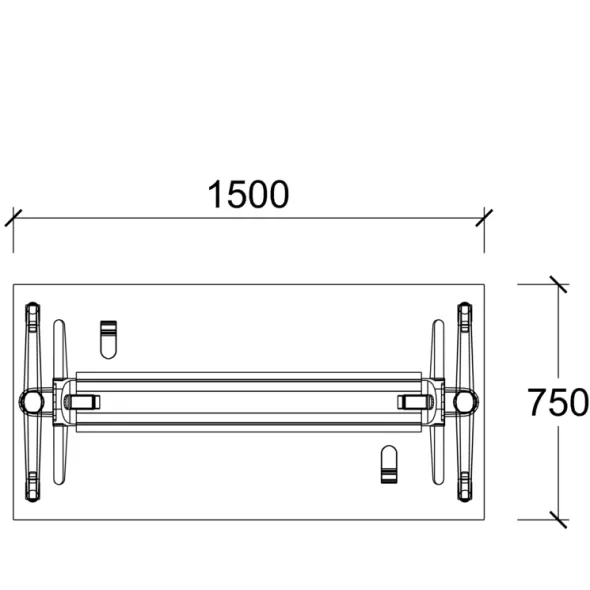 Table pliante Fliptop Twin - 150 x 75 cm - piétement mobile - plateau mélaminé rabattable