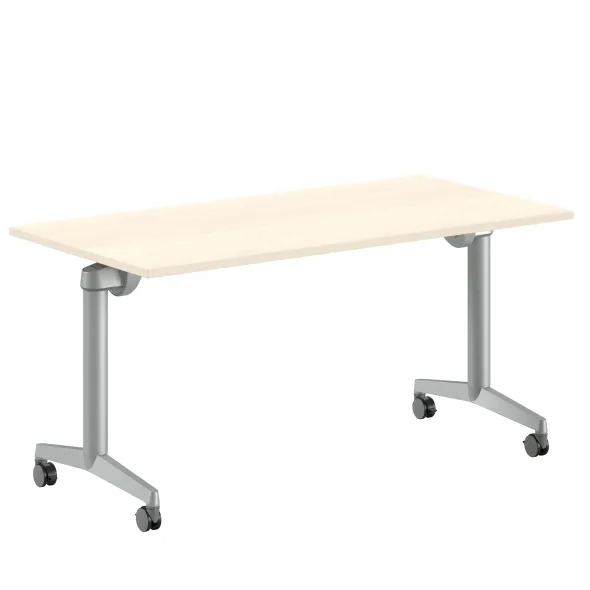 Table pliante Fliptop Twin - 150 x 75 cm - piétement mobile - plateau mélaminé rabattable