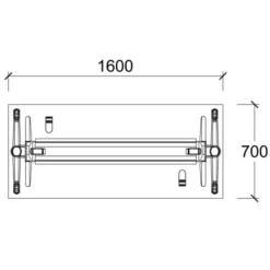 Table pliante Fliptop Twin - 160 x 70 cm - piétement mobile - plateau mélaminé rabattable