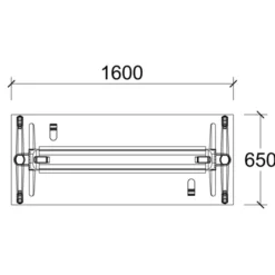 Table pliante Fliptop Twin - 160 x 65 cm - piétement mobile - plateau mélaminé rabattable