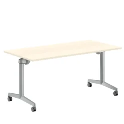 Table pliante Fliptop Twin - 160 x 80 cm - piétement mobile - plateau mélaminé rabattable