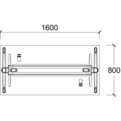 Table pliante Fliptop Twin - 160 x 80 cm - piétement mobile - plateau mélaminé rabattable