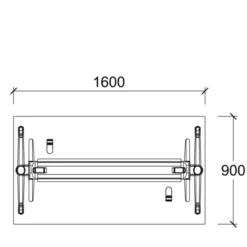 Table pliante Fliptop Twin - 160 x 90 cm - piétement mobile - plateau mélaminé rabattable