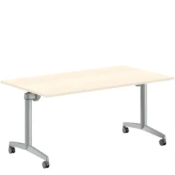 Table pliante Fliptop Twin - 160 x 90 cm - piétement mobile - plateau mélaminé rabattable