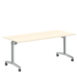 Table pliante Fliptop Twin - 180 x 80 cm - piétement mobile - plateau mélaminé rabattable