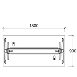 Table pliante Fliptop Twin - 180 x 90 cm - piétement mobile - plateau mélaminé rabattable