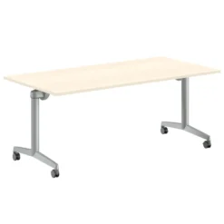 Table pliante Fliptop Twin - 180 x 90 cm - piétement mobile - plateau mélaminé rabattable