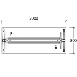 Table pliante Fliptop Twin - 200 x 80 cm - piétement mobile - plateau mélaminé rabattable