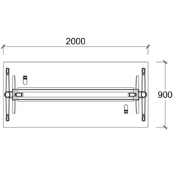 Table pliante Fliptop Twin - 200 x 90 cm - piétement mobile - plateau mélaminé rabattable
