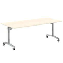 Table pliante Fliptop Twin - 200 x 90 cm - piétement mobile - plateau mélaminé rabattable