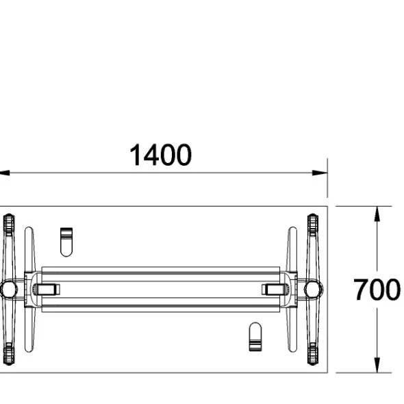 Table pliante Fliptop Twin - 140 x 70 cm - piétement mobile - plateau ébénisterie rabattable