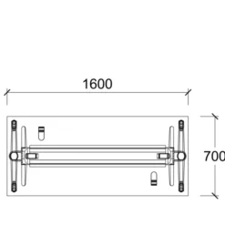 Table pliante Fliptop Twin - 160 x 70 cm - piétement mobile - plateau ébénisterie rabattable