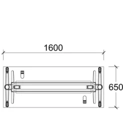 Table pliante Fliptop Twin - 160 x 65 cm - piétement mobile - plateau ébénisterie rabattable