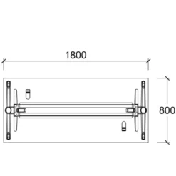 Table pliante Fliptop Twin - 180 x 80 cm - piétement mobile - plateau ébénisterie rabattable