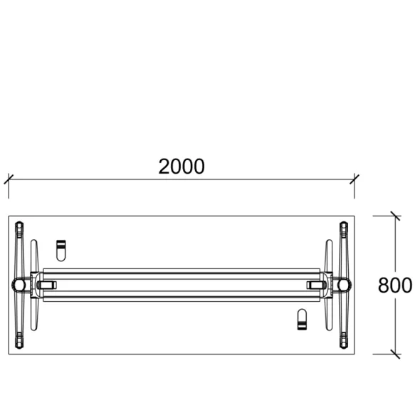 Table pliante Fliptop Twin - 200 x 80 cm - piétement mobile - plateau ébénisterie rabattable