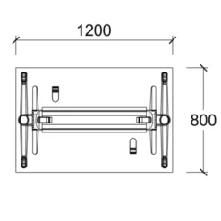 Table pliante Fliptop Twin - 120 x 80 cm - piétement mobile - plateau ébénisterie rabattable