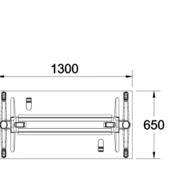 Table pliante Fliptop Twin - 130 x 65 cm - piétement mobile - plateau ébénisterie rabattable