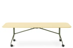 Table pliante Mara - 220 x 100 cm - sur roulettes