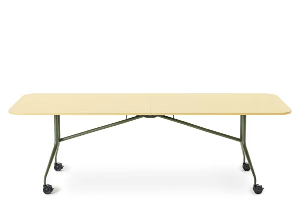 Table pliante Mara - 220 x 100 cm - sur roulettes