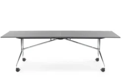 Table pliante Mara - 220 x 80 cm - sur roulettes