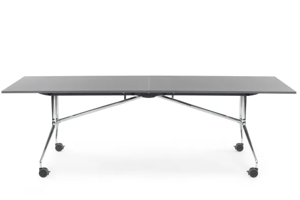 Table pliante Mara - 220 x 80 cm - sur roulettes