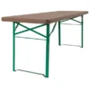 Table pliante Munich - plateau résine de synthèse - l. 220 x pr. 67 cm - marron et verte