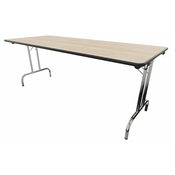 Table pliante rectangulaire TPL - l. 200 x pr. 80 cm - piétement chrome