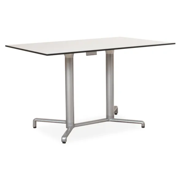 Table pliante Scudo - 120 x 80 cm - plateau stratifié compact - piétement central alu