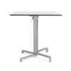Table pliante Scudo - 80 x 80 cm - plateau stratifié compact - piétement central alu