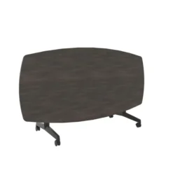 Table pliante tonneau Fliptop Twin - 200 x 100 cm - piétement mobile - plateau ébénisterie rabattable