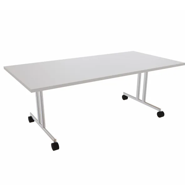 Table pliante Torino - 200 x 100 cm - piétement mobile - plateau stratifié rabattable