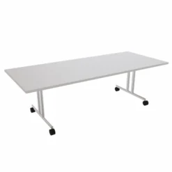 Table pliante Torino - 240 x 100 cm - piétement mobile - plateau stratifié rabattable
