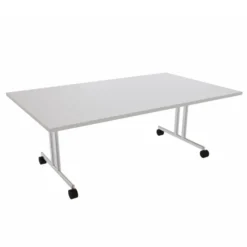 Table pliante Torino - 200 x 120 cm - piétement mobile - plateau stratifié rabattable